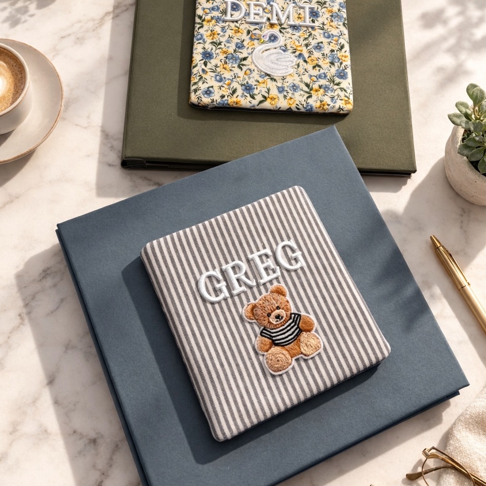 Handmade Scrapbook with Custom Patches